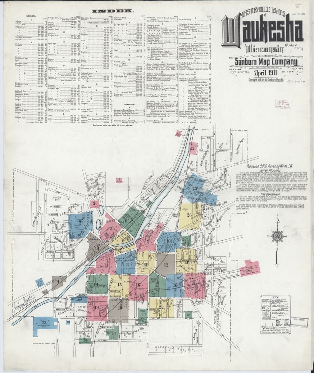 Waukesha, Wisconsin - 1911 Sanborn Map