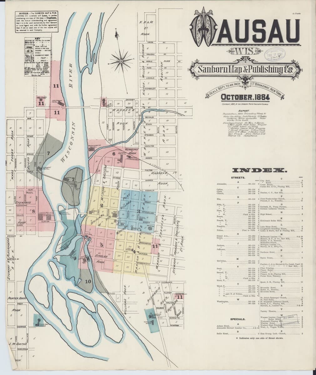 Wausau, Wisconsin - 1884 Sanborn Map