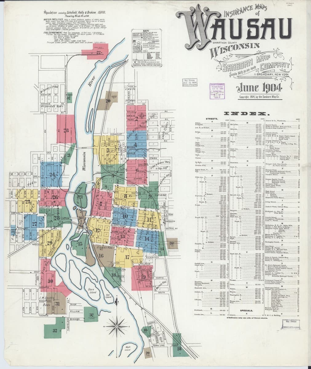 Wausau, Wisconsin - 1904 Sanborn Map