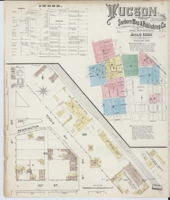Sanborn Fire Insurance Map: Tucson, Arizona (1886)
