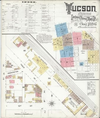 Sanborn Fire Insurance Map: Tucson, Arizona (1896)