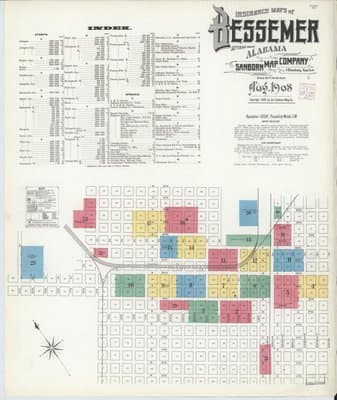 Sanborn Fire Insurance Map: Bessemer, Alabama (1908)