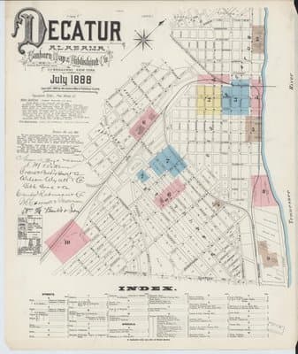 Sanborn Fire Insurance Map: Decatur, Alabama (1888)