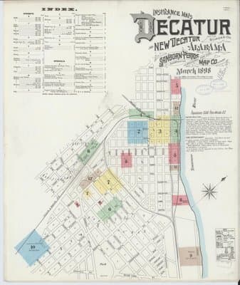 Sanborn Fire Insurance Map: Decatur, Alabama (1898)