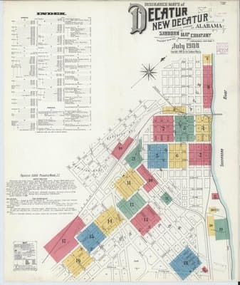 Sanborn Fire Insurance Map: Decatur, Alabama (1908)