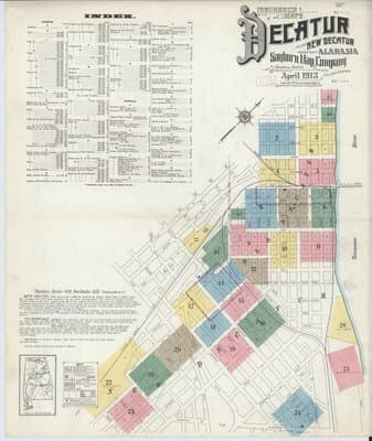 Sanborn Fire Insurance Map: Decatur, Alabama (1913)