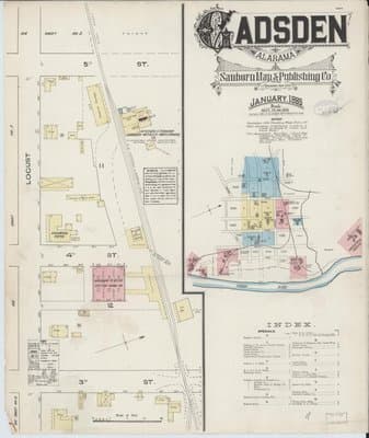 Sanborn Fire Insurance Map: Gadsden, Alabama (1885)