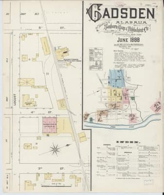 Sanborn Fire Insurance Map: Gadsden, Alabama (1888)