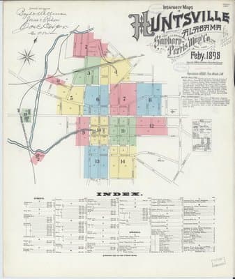 Sanborn Fire Insurance Map: Huntsville, Alabama (1898)