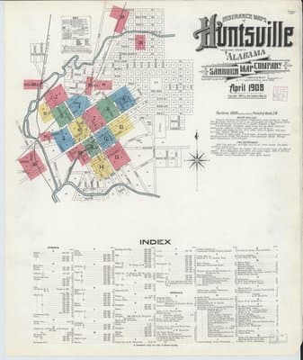 Sanborn Fire Insurance Map: Huntsville, Alabama (1908)
