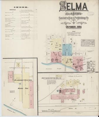 Sanborn Fire Insurance Map: Selma, Alabama (1884)