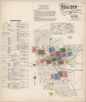 Sanborn Fire Insurance Map: Boulder, Colorado (1922)