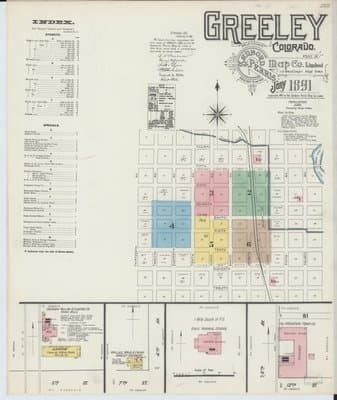 Sanborn Fire Insurance Map: Greeley, Colorado (1891)