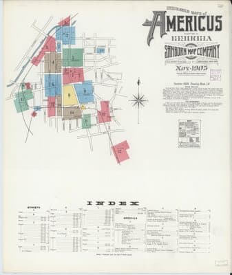 Sanborn Fire Insurance Map: Americus, Georgia (1905)
