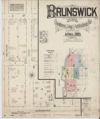 Sanborn Fire Insurance Map: Brunswick, Georgia (1885)