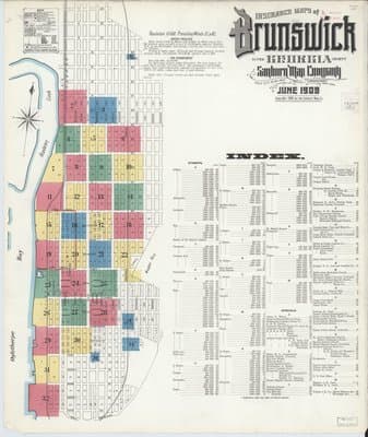 Sanborn Fire Insurance Map: Brunswick, Georgia (1909)
