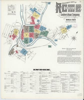 Sanborn Fire Insurance Map: Rome, Georgia (1909)