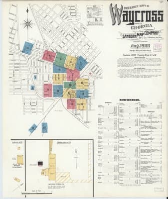 Sanborn Fire Insurance Map: Waycross, Georgia (1908)