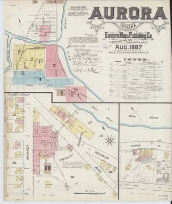 Sanborn Fire Insurance Map: Aurora, Indiana (1887)