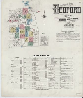 Sanborn Fire Insurance Map: Bedford, Indiana (1910)
