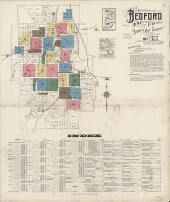 Sanborn Fire Insurance Map: Bedford, Indiana (1922)