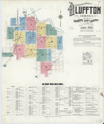 Sanborn Fire Insurance Map: Bluffton, Indiana (1912)