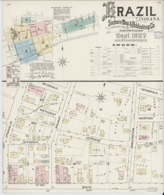 Sanborn Fire Insurance Map: Brazil, Indiana (1887)