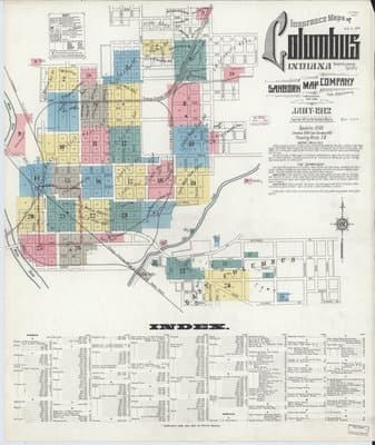 Sanborn Fire Insurance Map: Columbus, Indiana (1912)