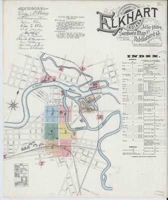 Sanborn Fire Insurance Map: Elkhart, Indiana (1889)