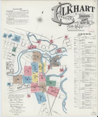 Sanborn Fire Insurance Map: Elkhart, Indiana (1892)