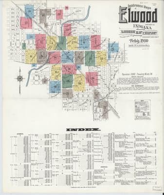 Sanborn Fire Insurance Map: Elwood, Indiana (1910)