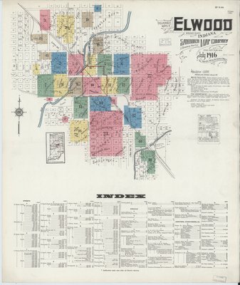 Sanborn Fire Insurance Map: Elwood, Indiana (1916)