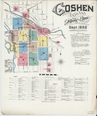 Sanborn Fire Insurance Map: Goshen, Indiana (1892)