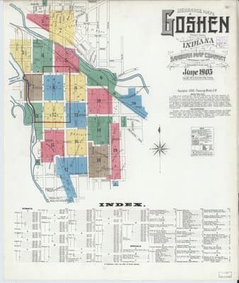 Sanborn Fire Insurance Map: Goshen, Indiana (1905)