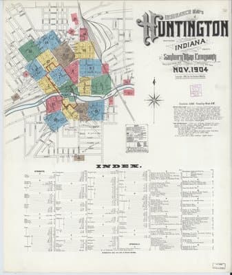 Sanborn Fire Insurance Map: Huntington, Indiana (1904)