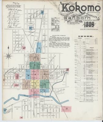 Sanborn Fire Insurance Map: Kokomo, Indiana (1889)