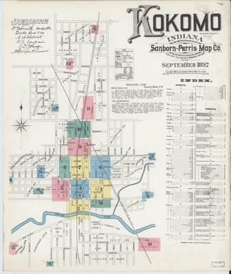 Sanborn Fire Insurance Map: Kokomo, Indiana (1892)
