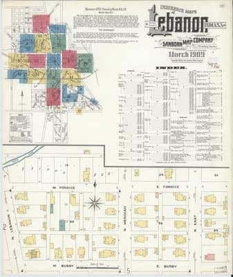Sanborn Fire Insurance Map: Lebanon, Indiana (1909)
