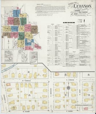 Sanborn Fire Insurance Map: Lebanon, Indiana (1919)