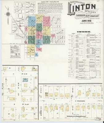 Sanborn Fire Insurance Map: Linton, Indiana (1910)