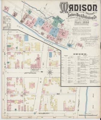 Sanborn Fire Insurance Map: Madison, Indiana (1886)