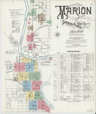 Sanborn Fire Insurance Map: Marion, Indiana (1896)