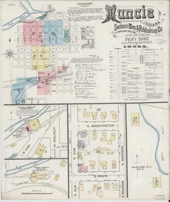 Sanborn Fire Insurance Map: Muncie, Indiana (1887)