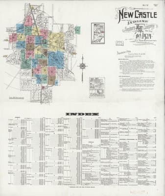 Sanborn Fire Insurance Map: New Castle, Indiana (1924)