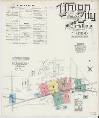 Sanborn Fire Insurance Map: Union City, Indiana (1890)