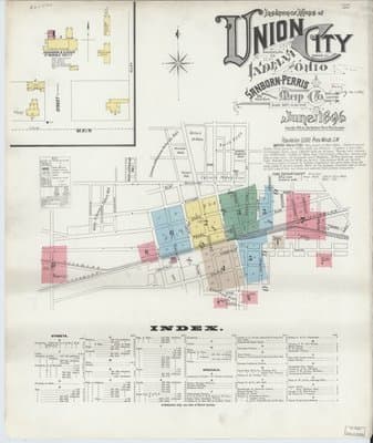 Sanborn Fire Insurance Map: Union City, Indiana (1896)