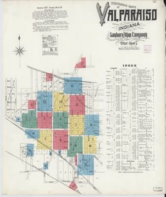 Sanborn Fire Insurance Map: Valparaiso, Indiana (1905)