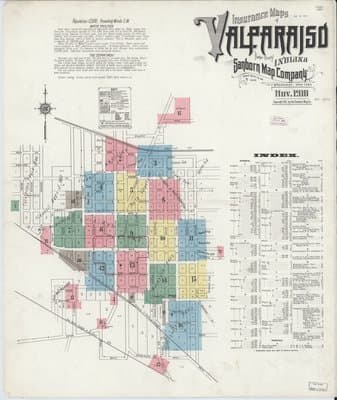 Sanborn Fire Insurance Map: Valparaiso, Indiana (1910)