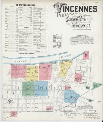 Sanborn Fire Insurance Map: Vincennes, Indiana (1892)