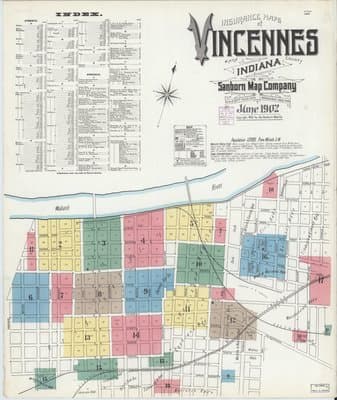 Sanborn Fire Insurance Map: Vincennes, Indiana (1902)